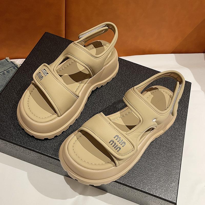 Dép Sandal Nữ Đế Cao 5cm, Dép Quai Hậu Nữ Miu Đi Êm, Mềm, Tôn Dáng Full Box 3