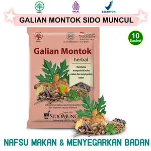 SIDOMUNCUL JAMU GA LIAN MONTOK 10 SACHET, HERBAL NAFSV MAKAN WANITA BPOM SIDO MUNCUL