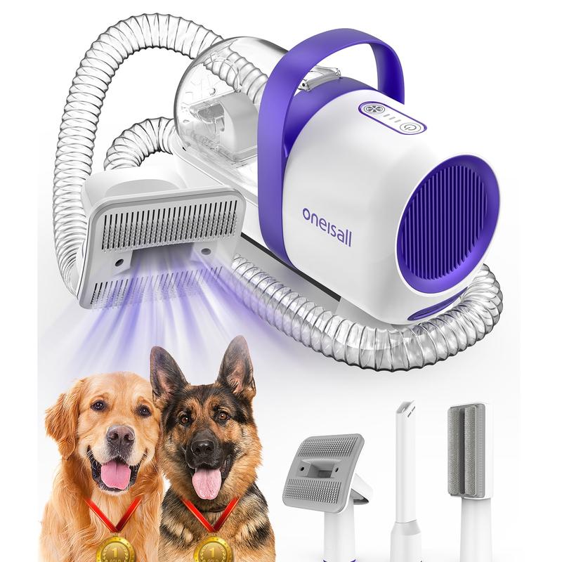 TikTok Shop: LM5 Dog Grooming Vacuum for Shedding Control - 5 in 1 Low Noise Pet Hair Vacuum Groomer Kit with 4 Tools & 1.5L Dust Cup