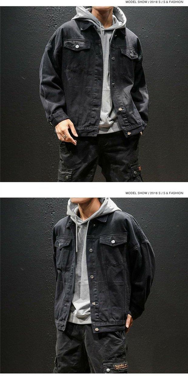 Product Introduction of Áo Khoác Denim, Trang Phục Bảo Hộ Lao Động Mùa Xuân, Dành Cho Nam Giới, Phong Cách Hàn Quốc, Hợp Xu hướng, Dáng Rộng Vừa Vặn, Thích Hợp Cho Mùa Xuân Và Mùa Thu, Ngoại Cỡ, Ins Hợp Xu hướng, Áo Mặc Trên 6