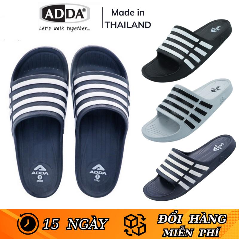 Dép Thái Lan Quai Ngang Nam ADDA 3 Màu Sắc 55R01 Đúc Nguyên Khối Slipper Dép Navy Đế Bằng Dép Lê Đế Bằng Dép Lê chong tham nuoc