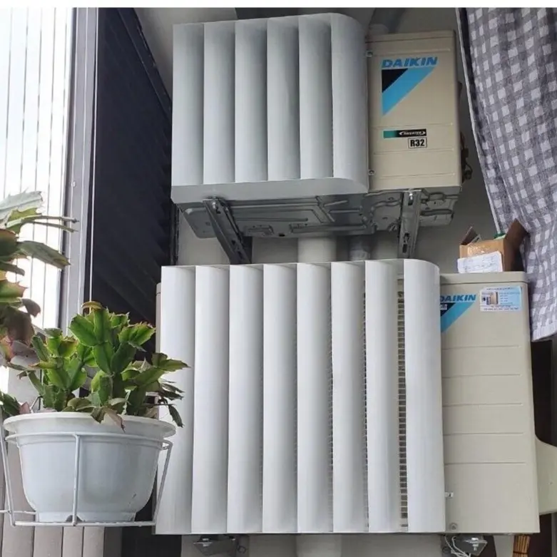 MẶT NẠ CHUYỂN HƯỚNG GIÓ DÀN NÓNG ĐIỀU HÒA MẢY LẠNH TÔN SƠN TĨNH ĐIỆN hoặc nhựa lắp ghép máylạnh mini 1