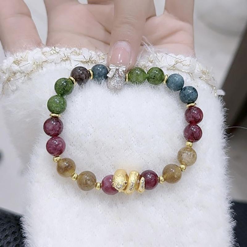Fashion Natural Color Tourmaline  Bracelets Women's Light Luxury  Snake Beaded Bracelet Birthday Party  Gift 1