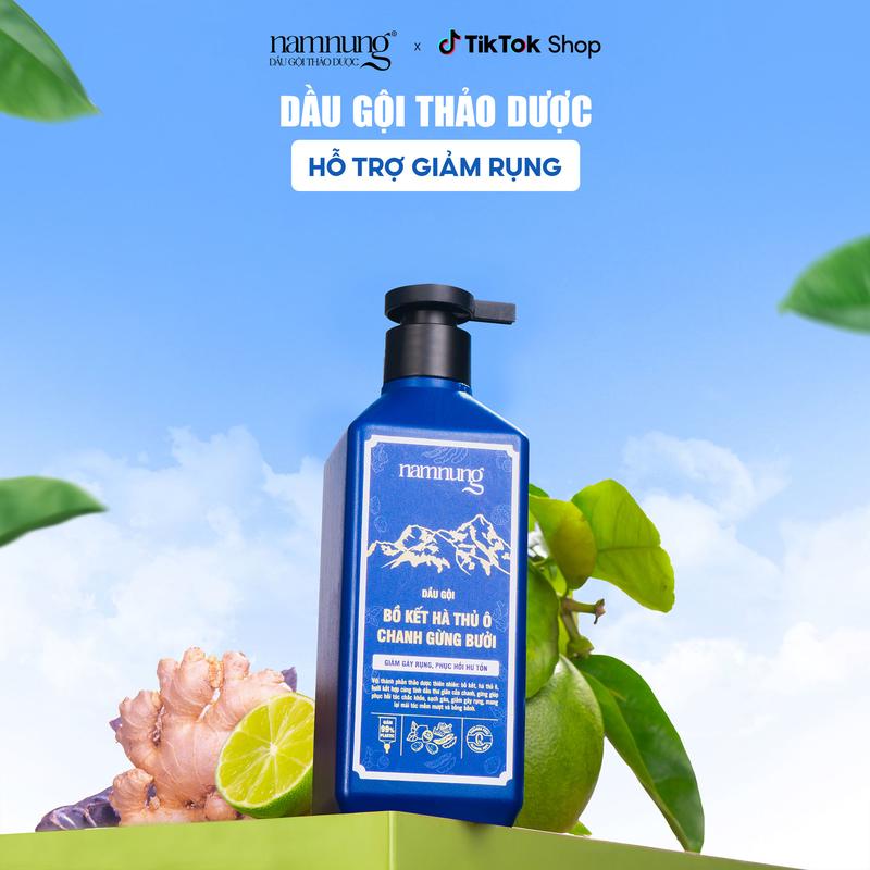 [Rẻ vô địch](Bán chạy) Dầu gội thảo dược NamNung, Dầu gội hỗ trợ giảm rụng tóc 500ml chiết xuất thiên nhiên Bồ kết hà thủ ô Chăm sóc tóc Dưỡng tóc nữ