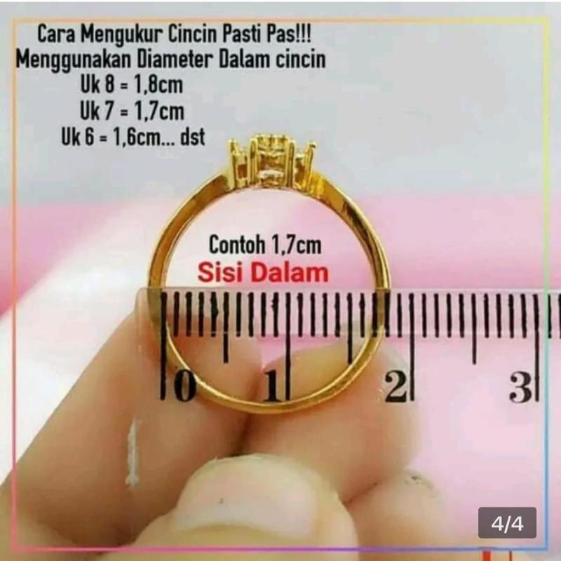 SET Xuping Wanita Boba Full Permata Bulat SET-5584 Cincin Gold 1