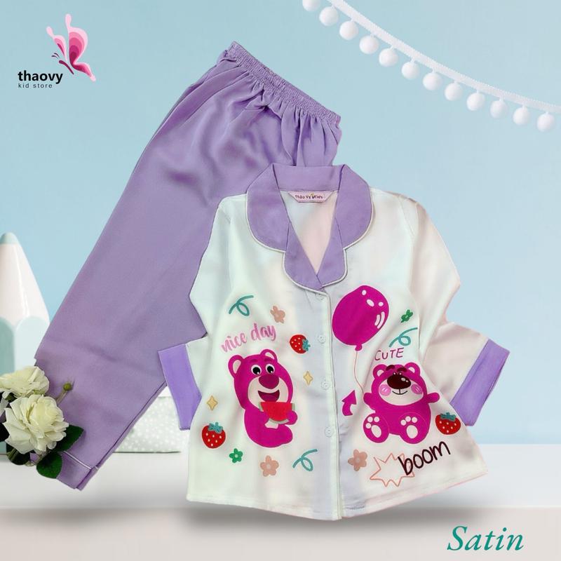 Đồ Ngủ Dài Tay Dành Cho Bé Gái 10-50 Kg- Đồ Bộ Pijama Shopthaovykids 5