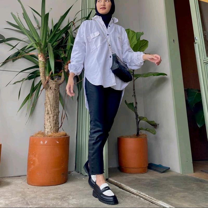 Sepatu Slip on Loafers wanita "KHAILLA SHOES"X Like Project Hak Datar (1 cm atau kurang) Musim panas 4