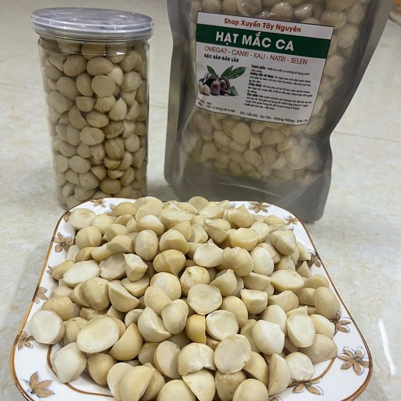 Nhân Mắc Ca  DakLak Vỡ Đôi To 500gamTúi / Hũ hạt mới ngon,giòn ,ngậy bùi ,không có hạt cũ hạt hôi dầu  Snackn  Ăn Vặt Macca