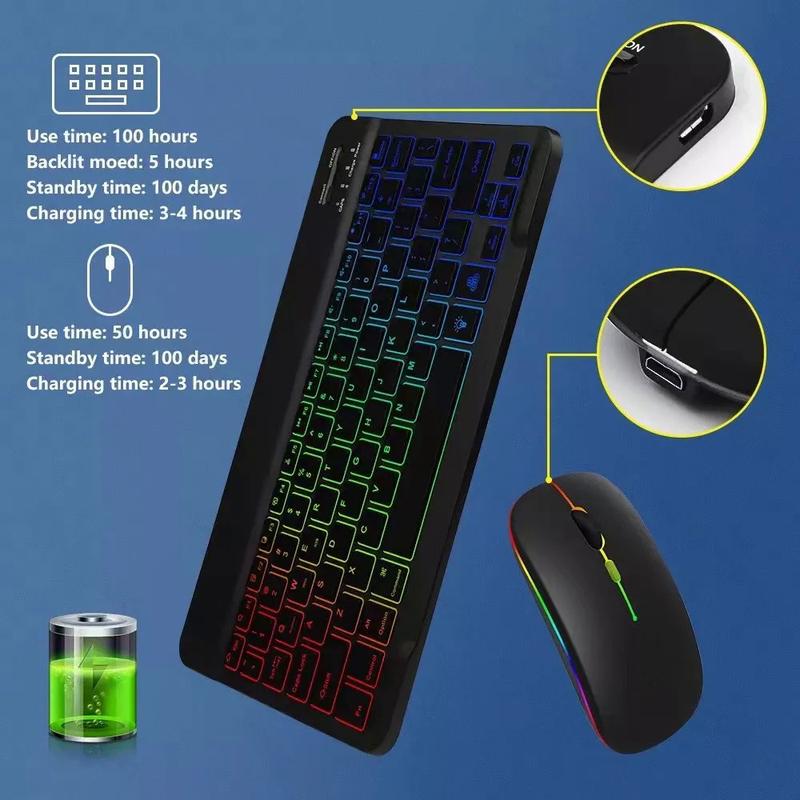 Product Introduction of For iPad Air 6 2024 11" Case Keyboard Mouse Rainbow Backlight Korean Spanish Arabic Magic Keyboard Funda for iPad Air 11" 2024 30