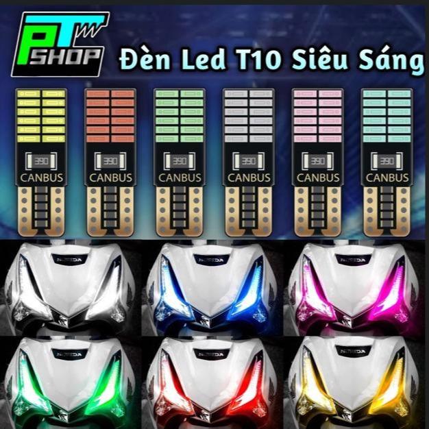ĐÈN LED T10 GẮN DEMI, ĐỒNG HỒ, XINHAN XE FUTURE, RSX, WAVE CÓ 5 MÀU Phụ Tùng Phụ Kiện