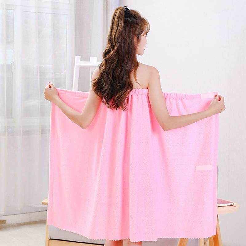 Áo choàng tắm nhung san hô, dành cho phụ nữ, thấm hút nước, váy tắm, khăn tắm có thể đeo được, quấn Spa tắm, áo choàng tắm bãi biển cơ thể, thích hợp cho phòng tắm, phòng tắm, 3