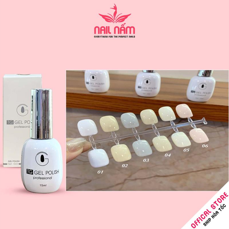 Sơn gel trắng TG cao cấp cọ tròn made in Việt Nam chai 15ml chọn lẻ