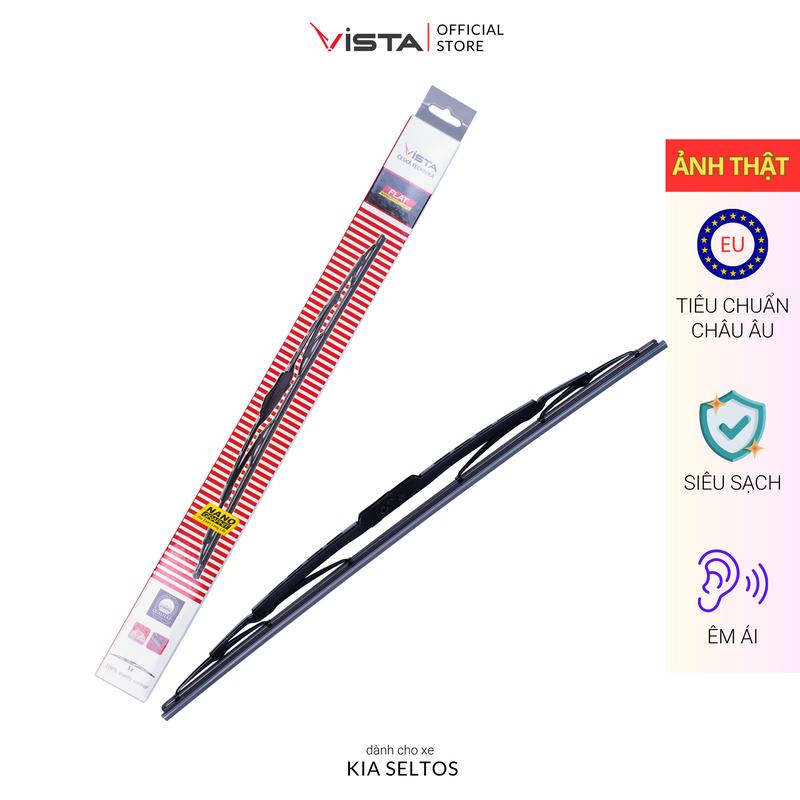 Gạt Mưa Cho Xe KIA Seltos Thương Hiệu VISTA - Xương Sắt - Tiêu Chuẩn Châu Âu - Sạch Nhanh - Tăng Độ Bền - Êm Ái 0
