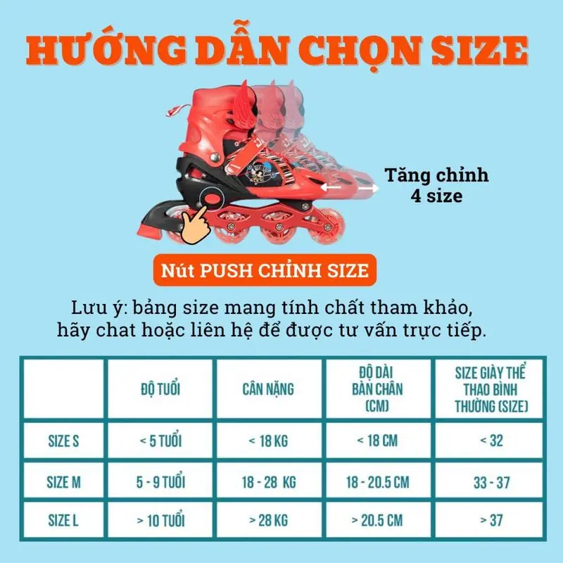 Giày trượt Patin 1 hàng, 2 hàng, 4 bánh phát sáng kèm đồ bảo hộ, Giày Patin Sport 1