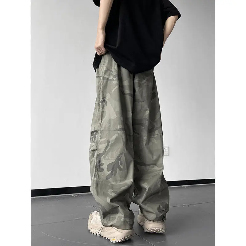 Quần Nhảy Dù Rằn Ri, Chất Liệu Nylon Nhanh Khô Thương Hiệu Thời Trang Mỹ Mới Mùa Thu Cho Nam, Dáng Rộng, Ống Rộng, Thích Hợp Cho Leo Núi Và Rush, Quần Bảo Hộ Lao Động