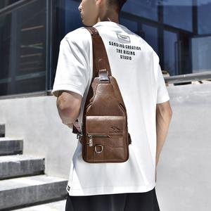 Men's Chest Bag Crossbody Bag Retro Fabric Single Shoulder Crossbody Bag Sports Small Bag, Black Brown, Daily Use Work Sports Business Trip Backpack