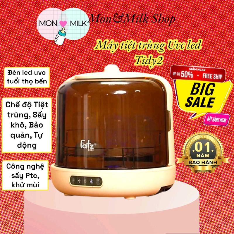 Máy tiệt trùng sấy khô và bảo quản bình sữa Fatzbaby Tidy 2 - Phiên bản nâng cao với 4 hạt đèn LED cỡ lớn và giá phụ kiện inox fatz