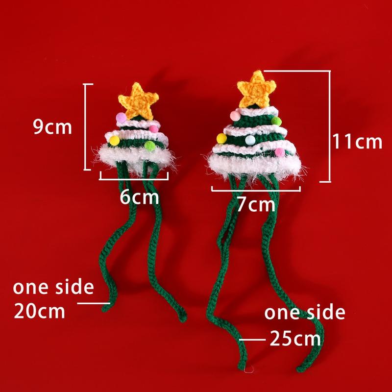 Cat and Dog Christmas Dress Up Set, Knitted Yarn, Hand Hook, Five Corners, Planet Scarf, Hat, Headwear Accessories 3