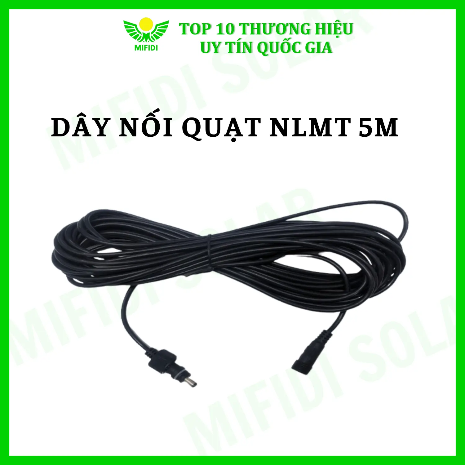 Dây Nối Quạt Năng Lượng Mặt Trời 5 Met, Đầu Nhọn, Sẵn Khớp Nối Chống Nước, Bảo hành của nhà sản xuất