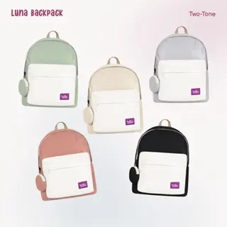 Leather Backpack Luna Two Tone Tas Kulit Ransel Sekolah Pastel Color wanita 2