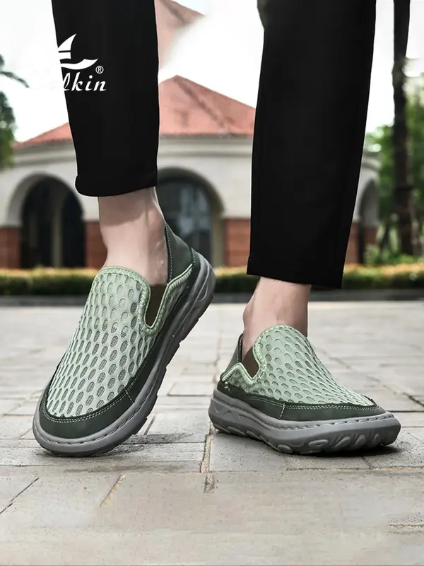 Men's Minimalist Plain Mesh Slip on Sneakers, Casual Comfortable Breathable Low Top Sneakers, Fashionable Sneakers for Daily Wear, Sports Shoes 8