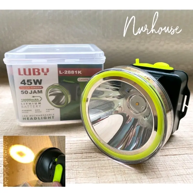 senter kepala jumbo luby 45 Watt baterai 10000mah L 2881 0