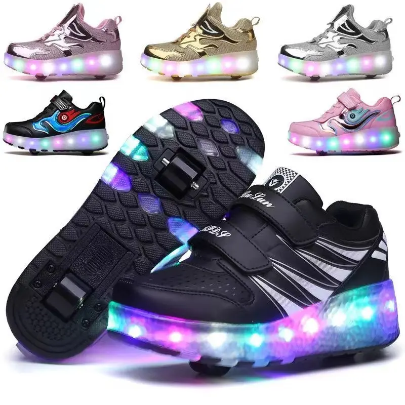 [Original]COD Kids LED light roller skates for boys and girls illuminated roller skates sports shoes with wheels 6JAT
