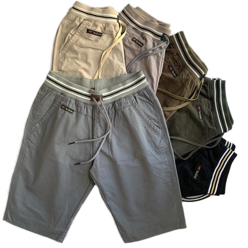 Quần short kaki lưng thun nam cao cấp N&N - Form rộng Có Túi Menswear Quần Lửng Cotton