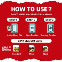 Gambar SIM XPRESS - SIM Card Asia 12 Indonesia, Singapura, Korea Selatan, China, Hong Kong, Malaysia, Macao, Taiwan, Vietnam, Thailand, Jepang,Filipina 3/5/10/20 GB Data | 3 - 30 Hari | Kartu SIM Fisik Roaming Langsung Aktif - 3GB, 15 HARI dari SIM XPRESS Kab. Malang 3 Tokopedia