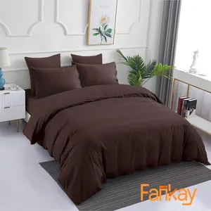 Bed Cover Set Sprei Polos Mahogany - Ukuran Lengkap 180x200 160x200 120x200 200x200 - Fankay Bedcover Sprei
