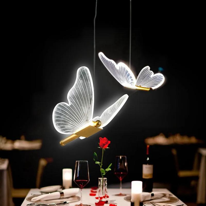 Đèn Mặt Dây LED, Thiết Kế Hình Bướm, Phong Cách Bắc Âu, Màu Vàng Kim, Thích Hợp Cho Đèn Chùm Đầu Giường, Đèn Chiếu Sáng Phòng Khách Và Phòng Ngủ, Đèn Đầu Giường 2