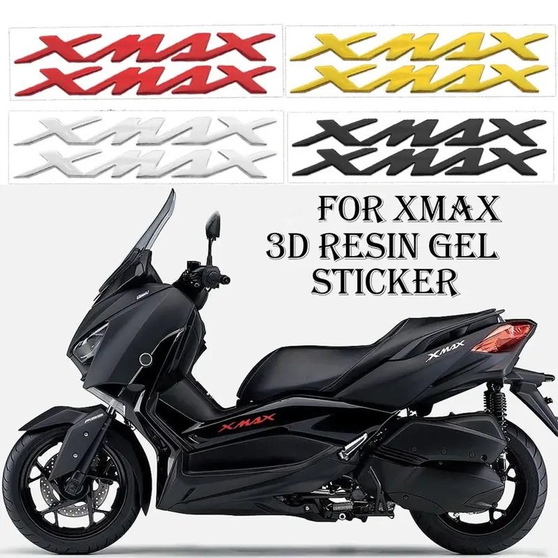 XMAX LOGO Motor Cycle 3D Resin Gel Logo Emblem Stickers Motorcycle ...