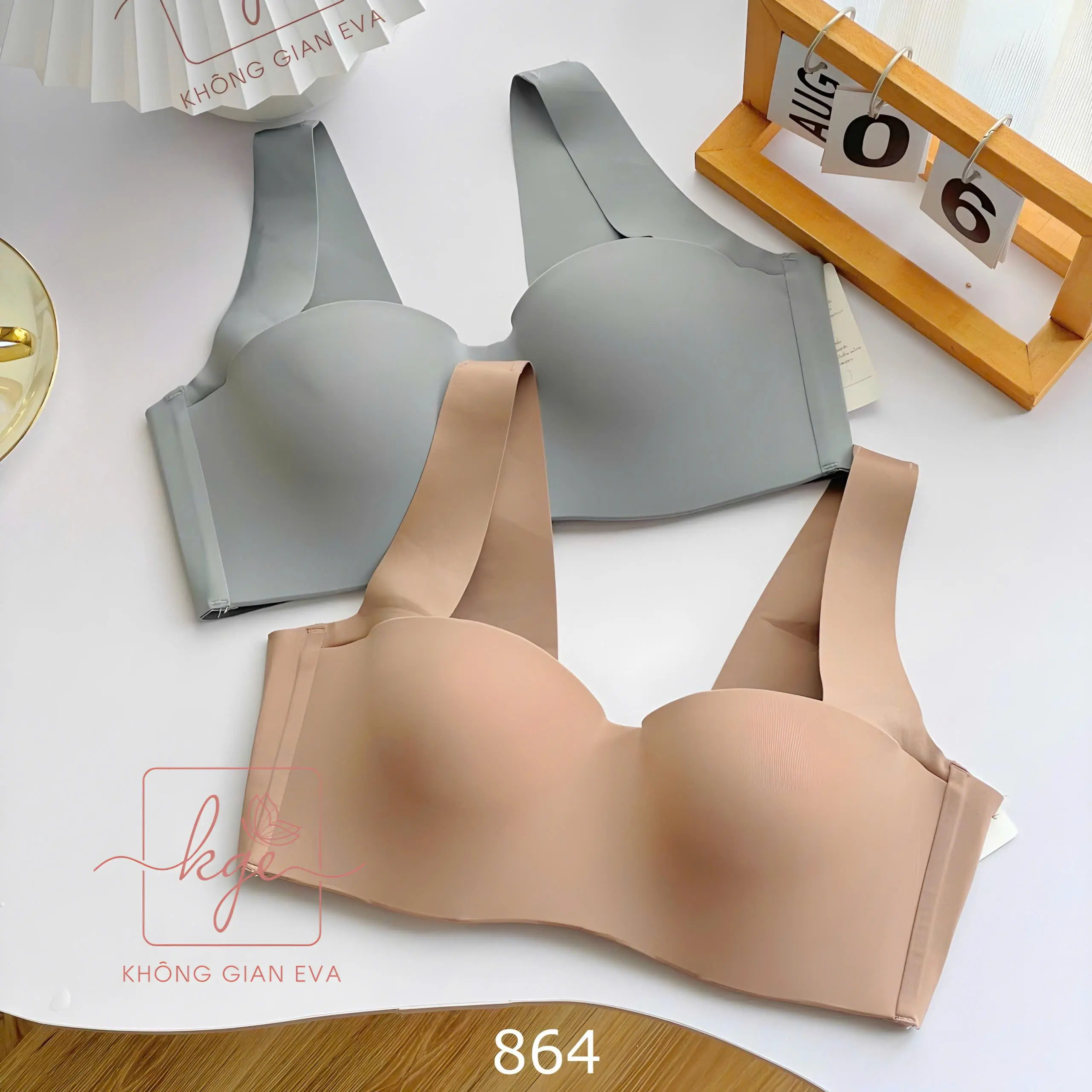 Áo Ngực Nữ, Thiết Kế Gợn Sóng Ngang, Không Gọng, Tăng Cường Ngực, Không Đường May, Áo Ngực Không Đường May, 864 Voi Thích Hợp Mặc Với Áo Choàng Cách Tân
