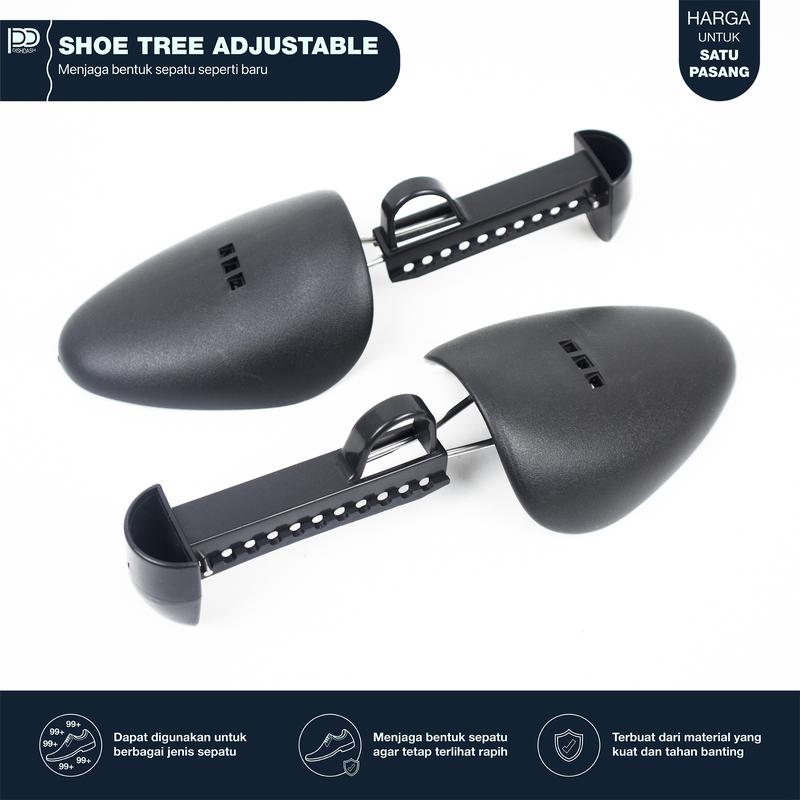 1 Pasang Shoe Tree Adjustable Pria Wanita High Quality | Catokan Sepatu untuk Menjaga Bentuk Sepatu Tetap Seperti Baru Warna Hitam 1