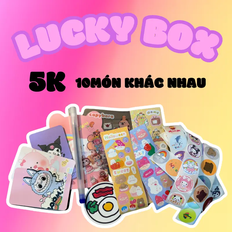 LUCKY BOX - Túi Quà May Mắn Sticker Xinh - SET 1K & 5K & 10K 1