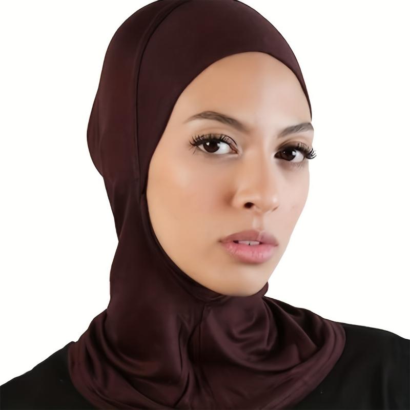 High Elastic Solid Color Muslim Full Cover Hijab Cap Islamic Underscarf Neck Head Bonnet Hat 4