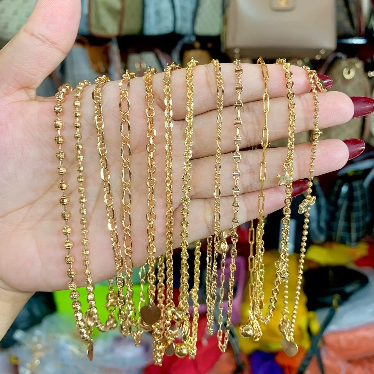 Benika Accesories - Kumpulan Gelang Kaki - Bahan Tembaga Logam Stainless - Aman Digunakan Harian - Rekomendasi Gelang Kaki Antikarat dan Alergi Kulit Perhiasan Permata