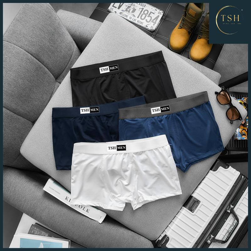 [ TSH ] Combo 4 quần sịp đùi Boxer nam chất thun lạnh co giãn thoáng mát 4 chiều, quần lót nam kháng khuẩn ( được chọn màu size ) - Quần Boxer, Menswear Cotton QL8