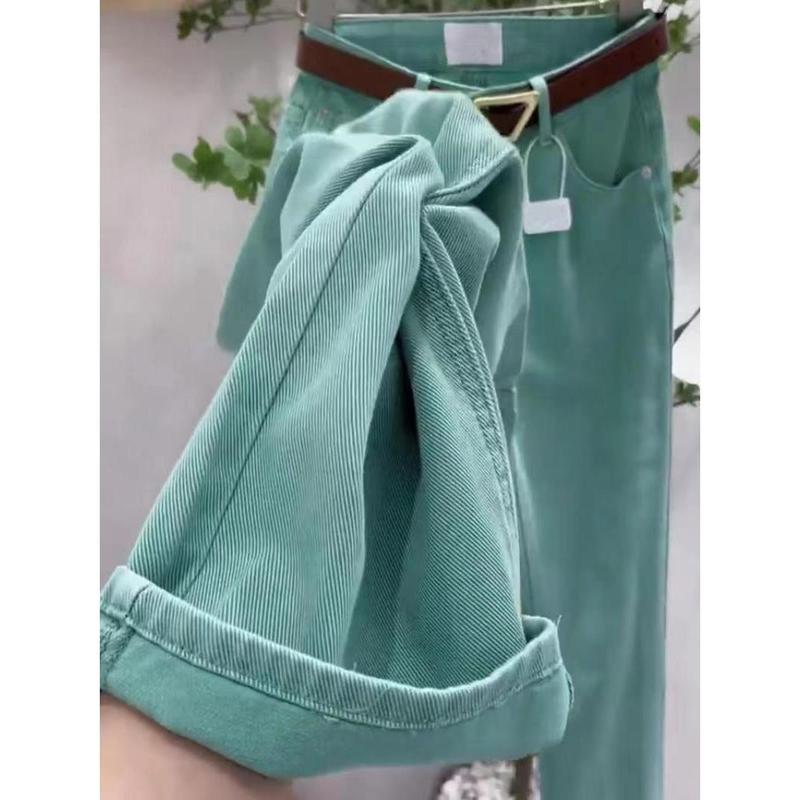 Quần Jean Nữ, Mỏng Mùa Hè, Ngoại Cỡ, Cao Cấp, Đơn Giản Và Rộng Rãi, Quần Ống Đứng, Cạp Cao, Bó Sát, Dài Đến Sàn, Quần Ống Rộng, Dành Cho Phụ Nữ Ngoại Cỡ 3
