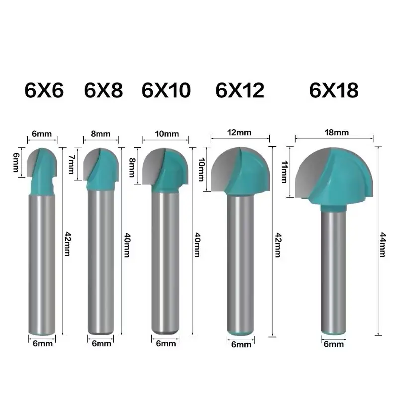 mũi khoét gỗ mũi mài quả đào 6mm - mũi mài phay phá tỉa gỗ đầu tròn cán 6 ( giá bán lẻ  1 mũi ) 0