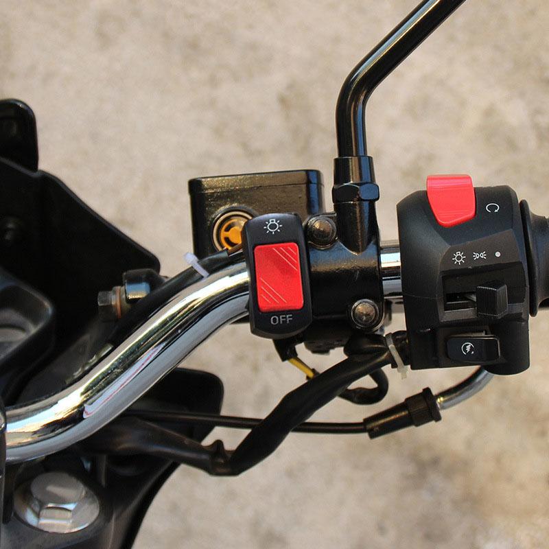 Product Introduction of 22mm 5 Colors Universal Motorcycle on-Off Switch Handlebar Button Bullet Connector Motorcycle Moto Trail Headlight Light Switch 23