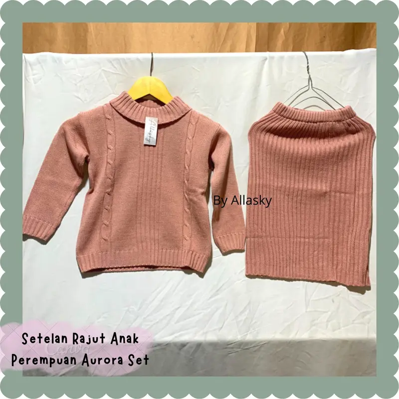 Baju Anak Perempuan setelan aurora / Sweater Rajut Anak / Satu Set Rajut Anak / Cardigan Rajut Anak Perempuan / Set Knit Anak / Rok Stelan Rajut Anak / Rok Span Rajut Anak / Baju Anak Cewek Umur 12 / Setelan Rajut Anak Perempuan Aurora Set 5