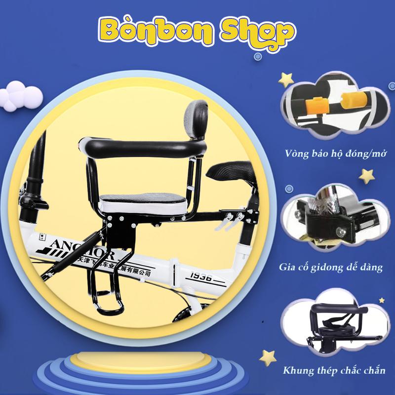 Ghế ngồi xe đạp cho bé Bònbon_DC - Ghế xe đạp cho bé phù hợp xe điện,xe thể thao, xe địa hình, trợ lực, cho trẻ em