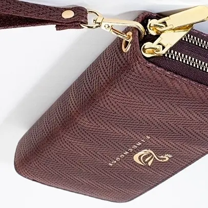 DOMPET PANJANG WANITA 2 RESLETING KARTU KOIN TALI PENDEK BRANDED KOREA PREMIUM KULIT COKLAT CEWEK MURAH  BATAM SIMPLE NAGOYA WA643B7 REMAJA KEKINIAN 2