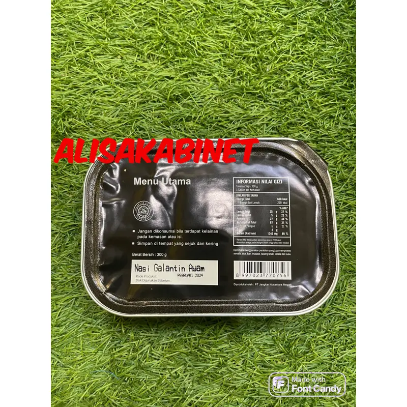 Ransum Nasi Naraga Jatah TNI Ecer 1 Nasi Gelantin Ayam