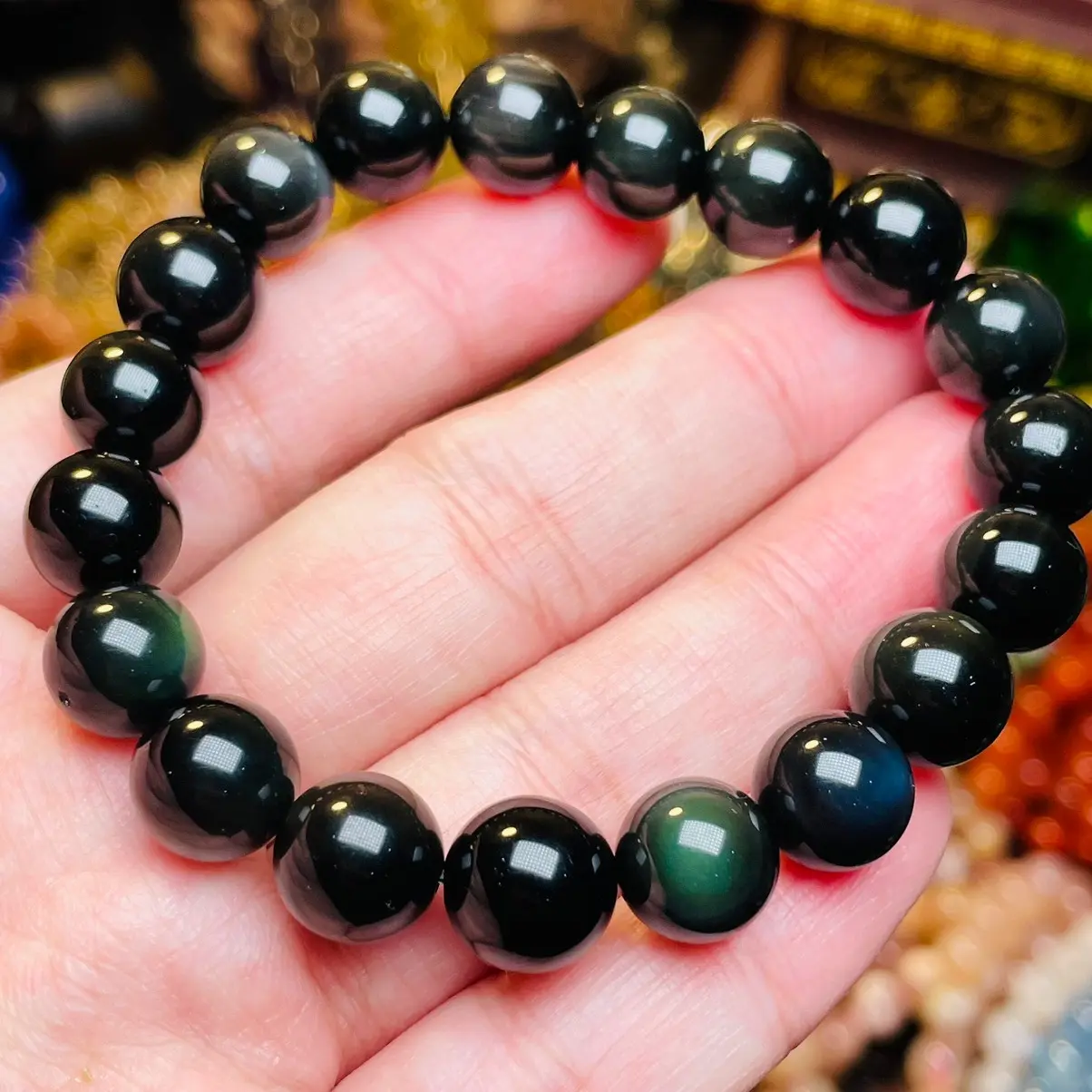 Vòng đeo tay Obsidon Cầu Vòng (Hợp Thuỷ và Mộc) vòng đeo tay ưu linh ngũ sắc vòngtay nhắcnhở44 vòng tay otp furina bracelet vòngphỉthuý băngchủng thạch trầm vong daphongthuy chỉ