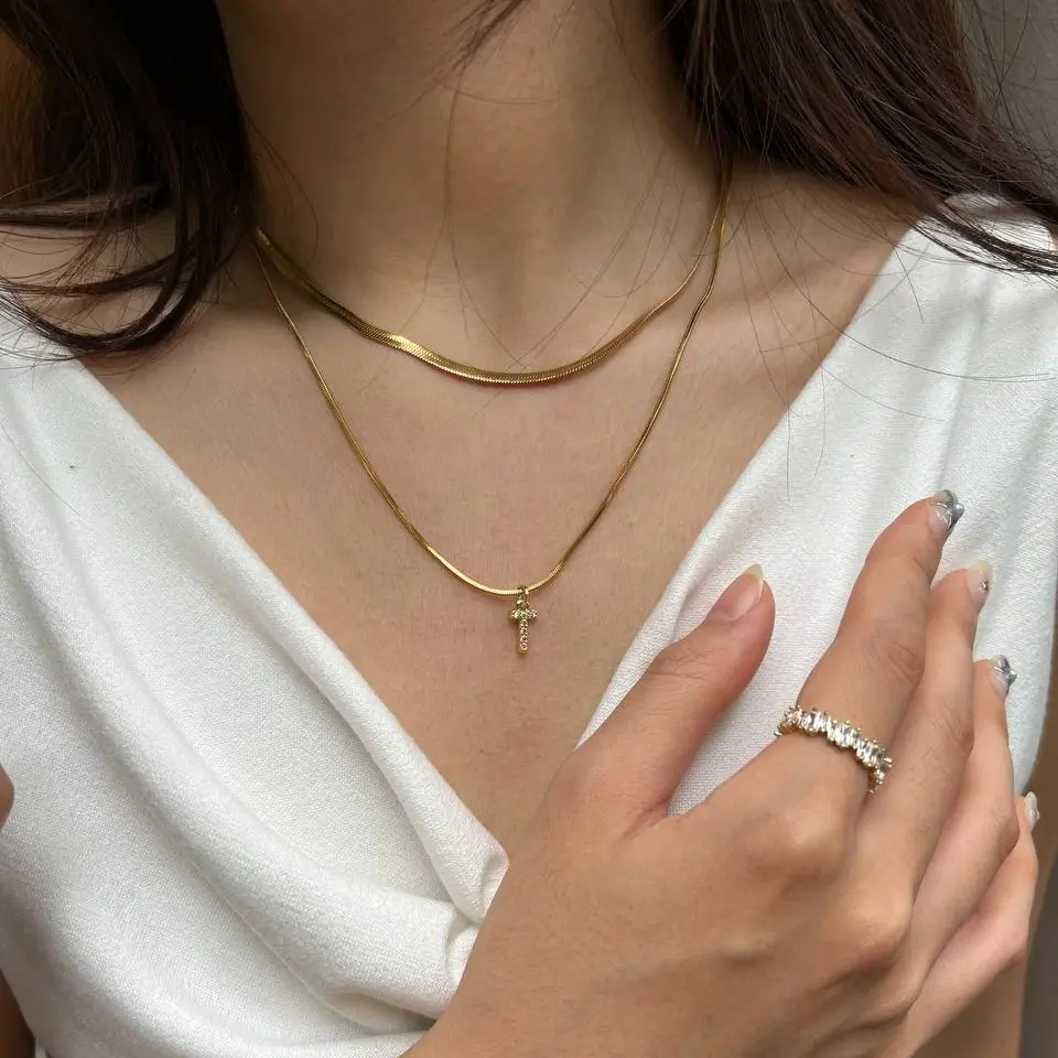 Vòng cổ layer Dara, dây chuyền tuỳ chọn chữ Sora.chic Women Trang Sức Nữ Titan