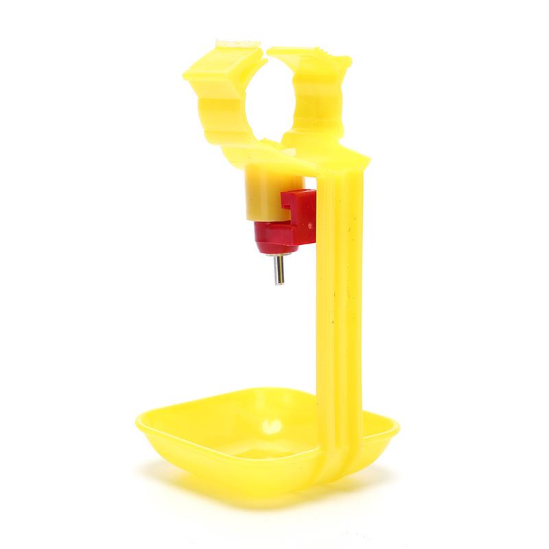 10pcs poultry chicken hanging duck drinking water nipple drinker feeder with cup 4