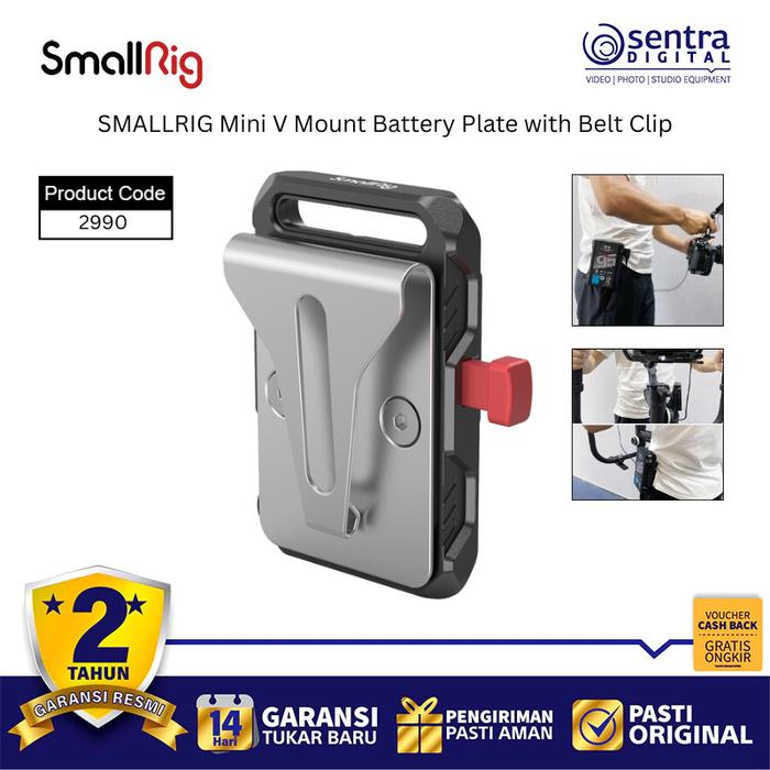 Gambar SMALLRIG 2990 Mini V Mount Battery Plate with Belt Clip Power Bank for Camera Vlog Drone Monitor dari Sentra Digital Kota Surabaya Tokopedia