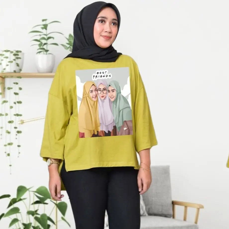 KAOS OVERSIZE BEST FRIEND XL XXL ATASAN TUNIK